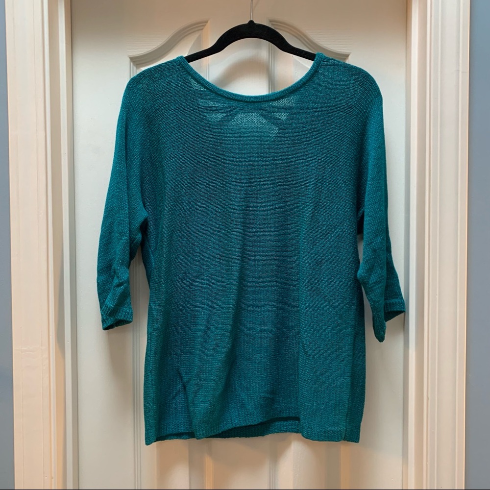 Chico's Green V-Neck Sweater, Size 0 (XS)